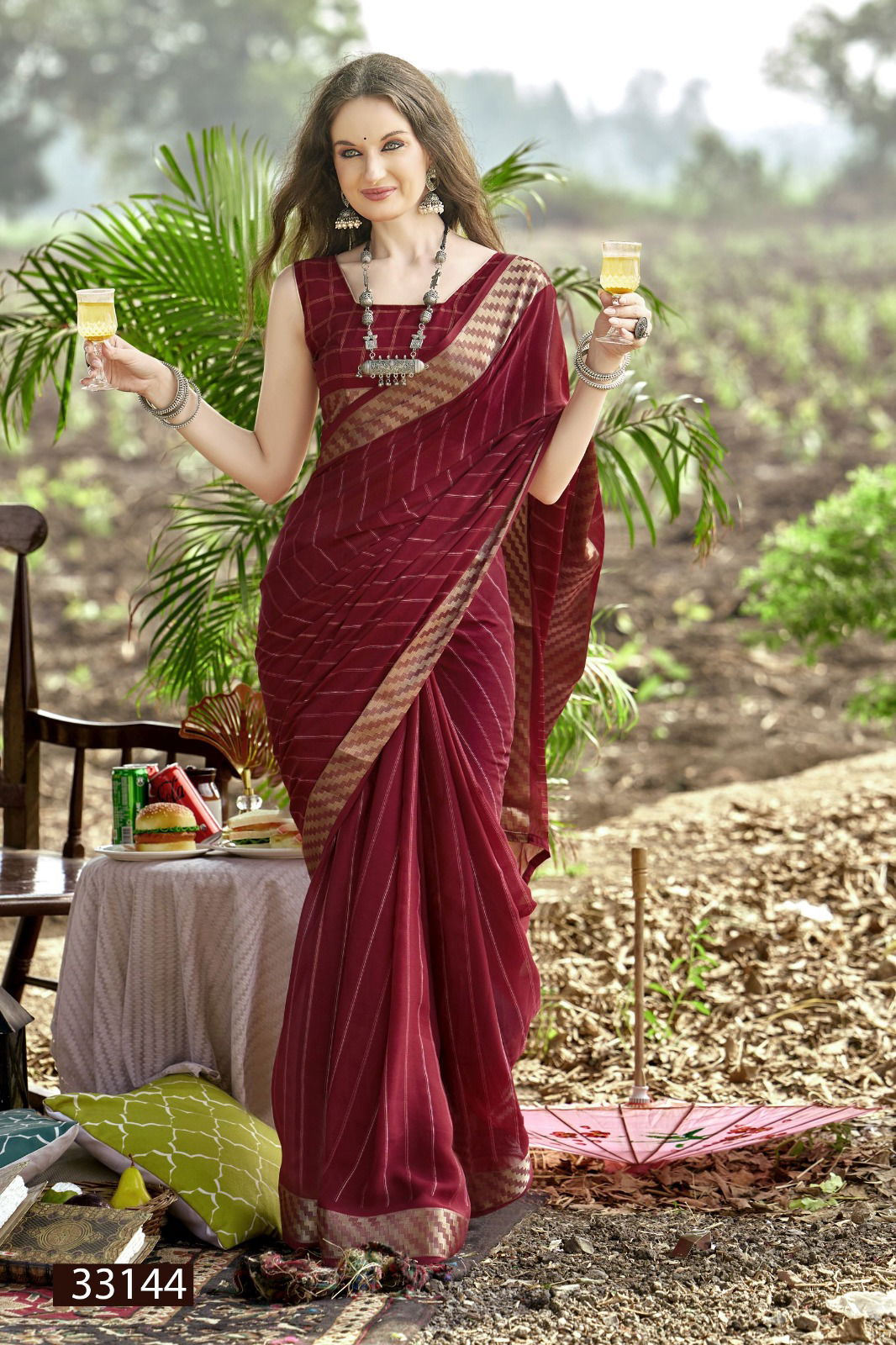 Jiya Vol 22 By Vallabhi Moss Georgette Printed Saree Exporters In India